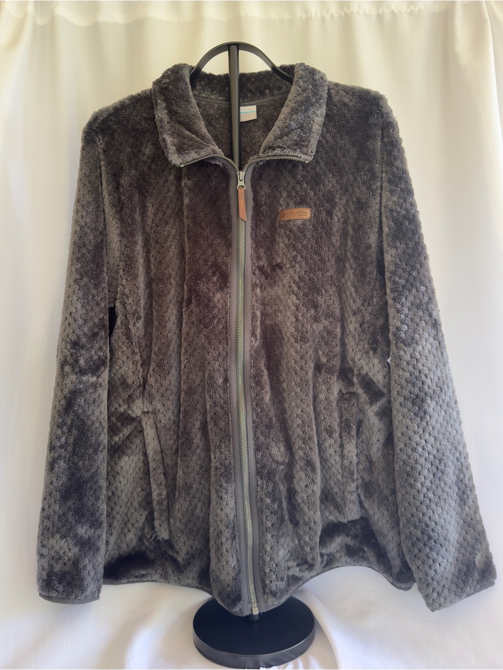 Columbia Fireside Sherpa Zip-Up Jacket Shark (Charcoal Gray) 1X